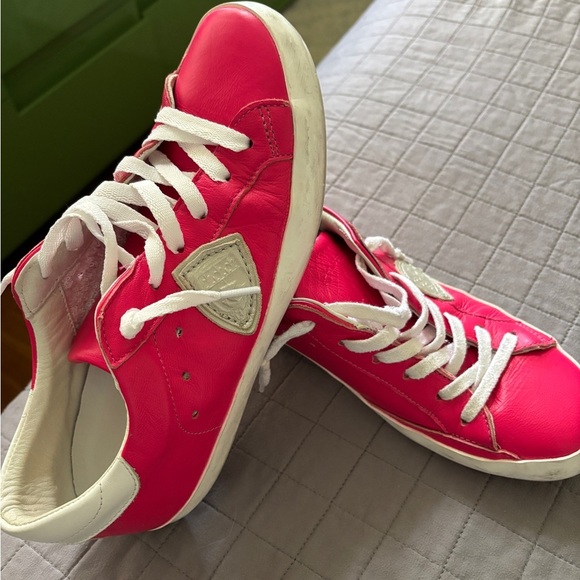 Philippe Model women’s hot pink Sneakers with silverAccents - Picture 9 of 14